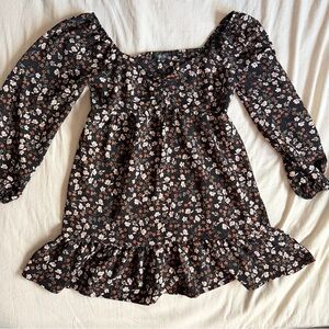 Lily Rose Black Floral Casual Dress